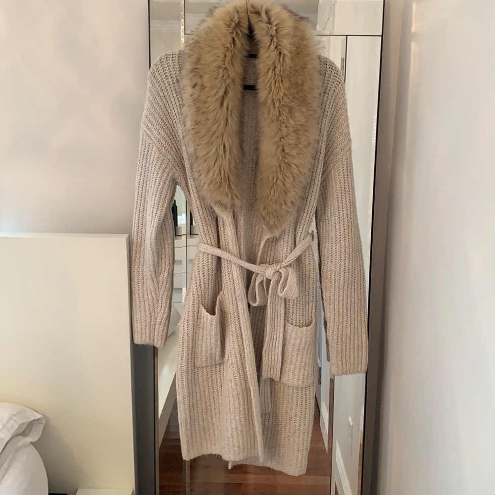 GAP Faux Fur Cardigan